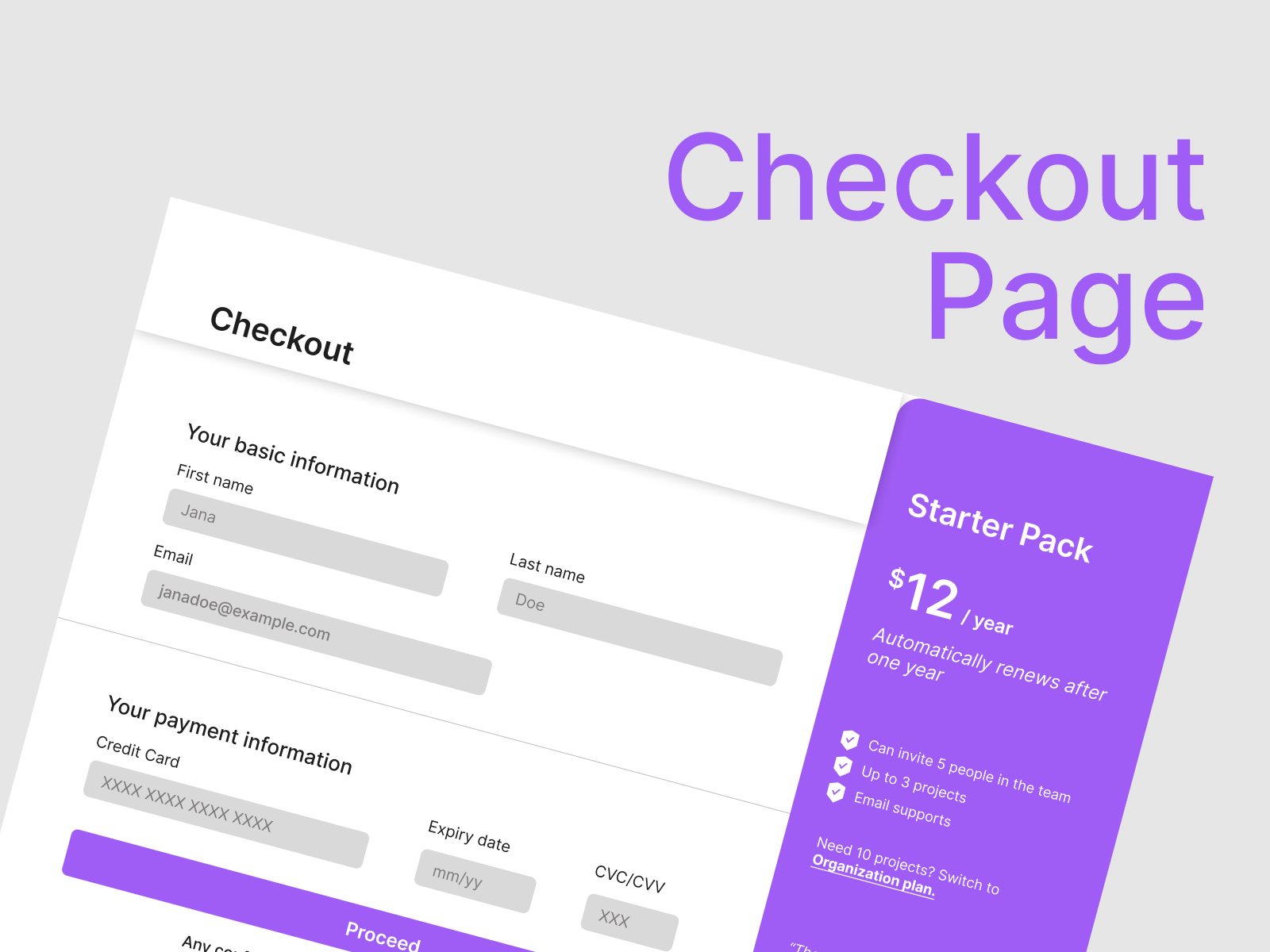 Checkout Process Mockup